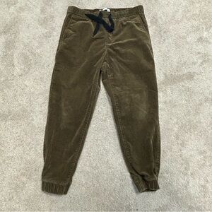 Zara men's Khaki brown corduroy jogger pants with drawstring waist pockets Sz M